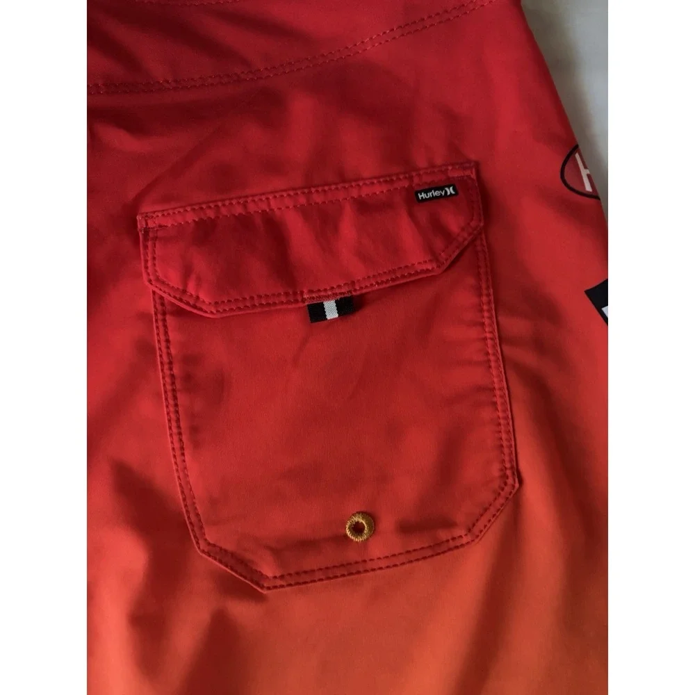 Hurley x NASCAR Phantom Boardshorts Mens 32 Red Flames Racing Swim Trunks NWT
